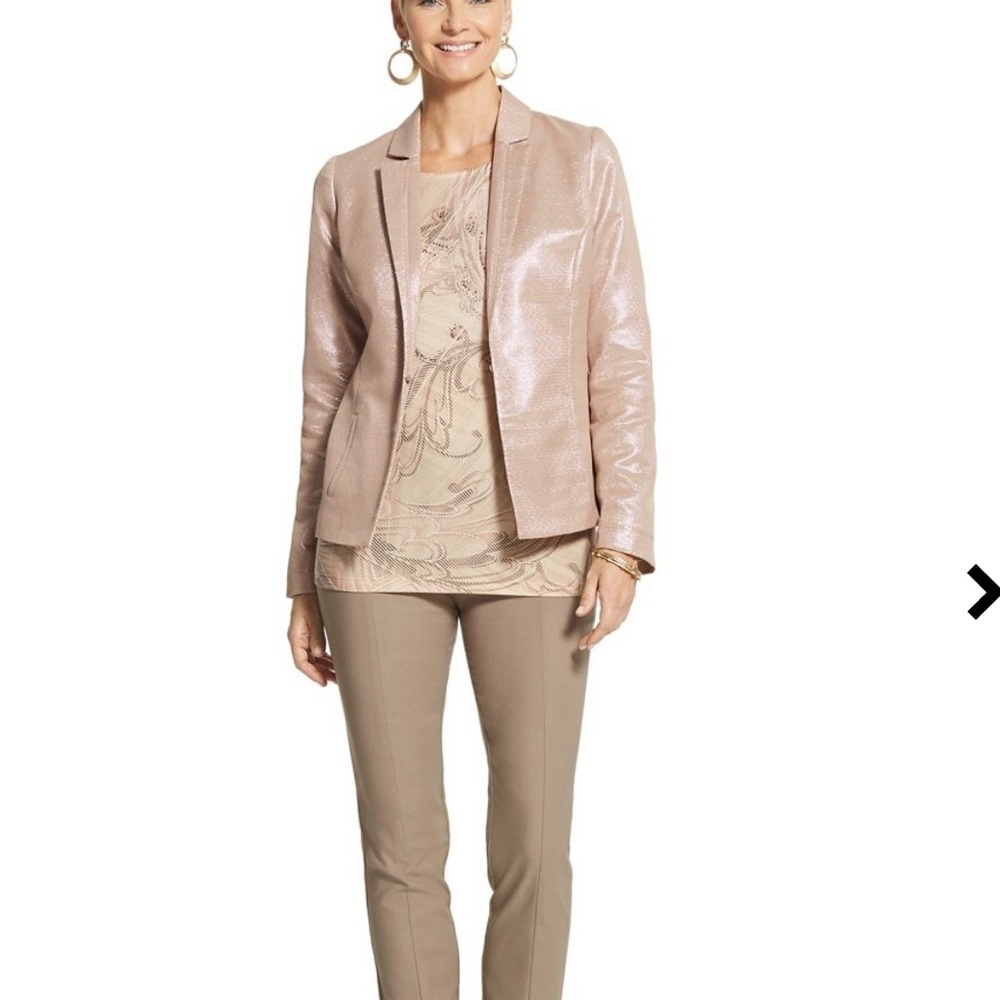 Chicos’s Glimmering Blush Blazer - Picture 2 of 13